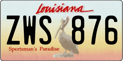 LA license plate ZWS876