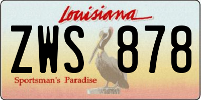LA license plate ZWS878