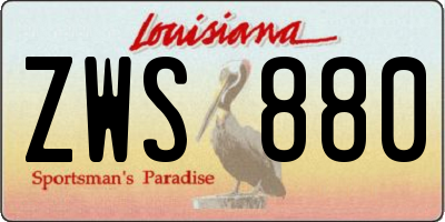 LA license plate ZWS880
