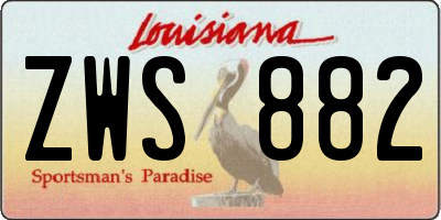 LA license plate ZWS882