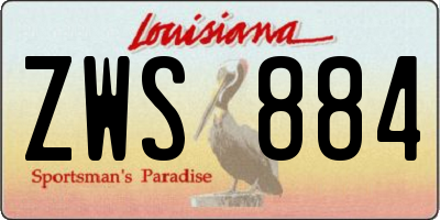 LA license plate ZWS884