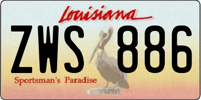 LA license plate ZWS886