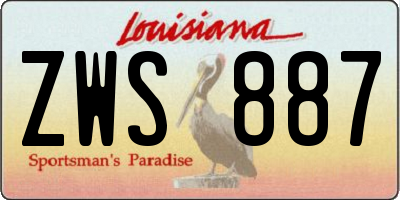 LA license plate ZWS887