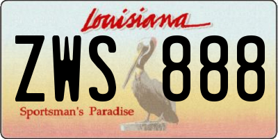 LA license plate ZWS888