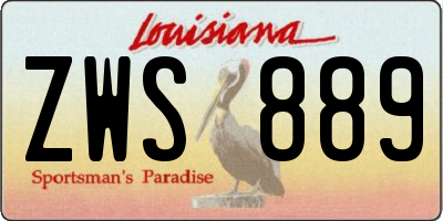 LA license plate ZWS889