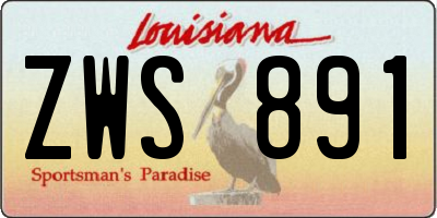 LA license plate ZWS891