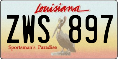 LA license plate ZWS897