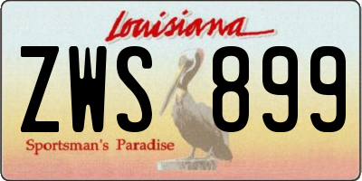 LA license plate ZWS899