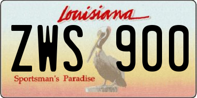 LA license plate ZWS900