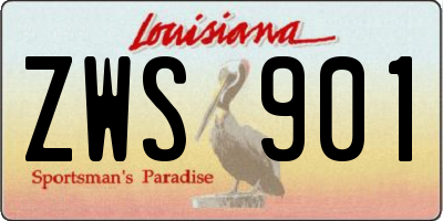 LA license plate ZWS901