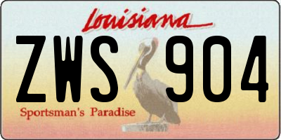 LA license plate ZWS904