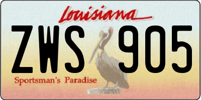 LA license plate ZWS905