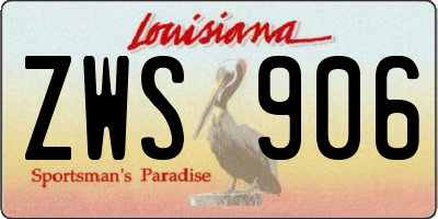 LA license plate ZWS906