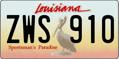 LA license plate ZWS910
