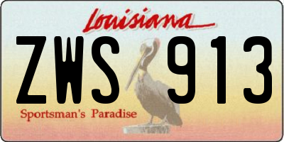 LA license plate ZWS913