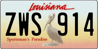 LA license plate ZWS914