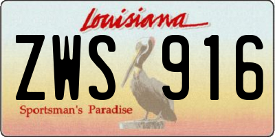 LA license plate ZWS916