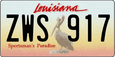 LA license plate ZWS917