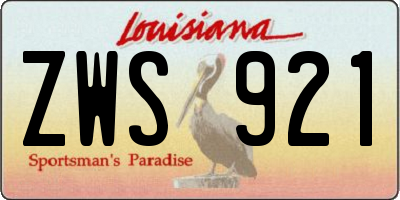 LA license plate ZWS921