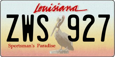 LA license plate ZWS927