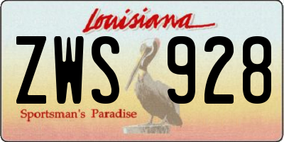 LA license plate ZWS928