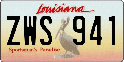 LA license plate ZWS941