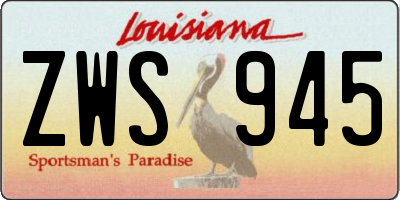 LA license plate ZWS945