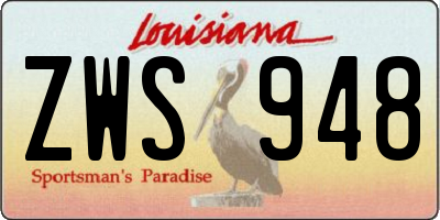 LA license plate ZWS948