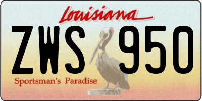 LA license plate ZWS950
