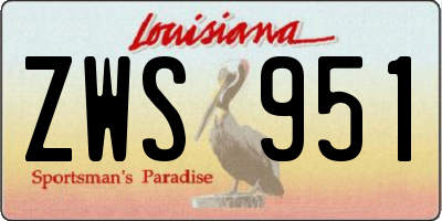 LA license plate ZWS951