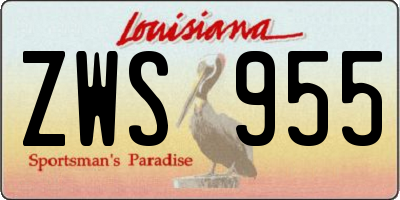 LA license plate ZWS955
