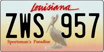 LA license plate ZWS957