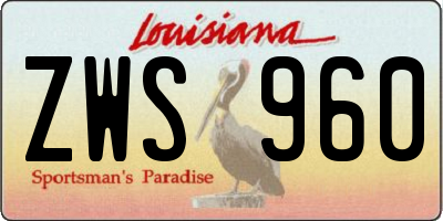 LA license plate ZWS960
