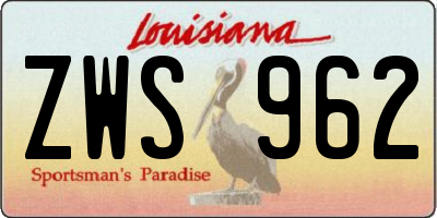 LA license plate ZWS962