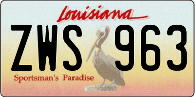 LA license plate ZWS963