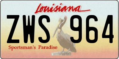 LA license plate ZWS964