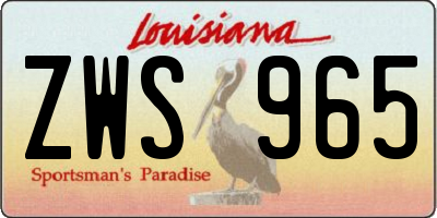 LA license plate ZWS965