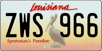 LA license plate ZWS966