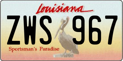 LA license plate ZWS967