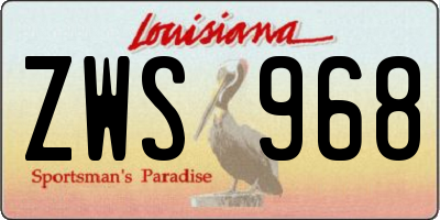 LA license plate ZWS968