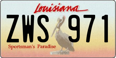 LA license plate ZWS971