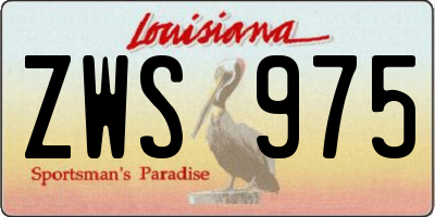 LA license plate ZWS975