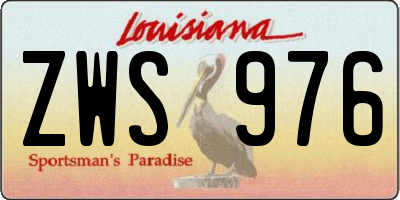 LA license plate ZWS976