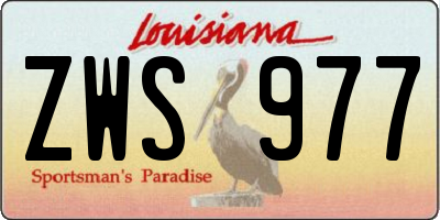 LA license plate ZWS977