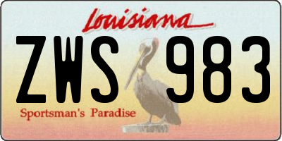 LA license plate ZWS983