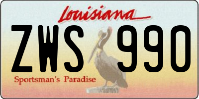 LA license plate ZWS990