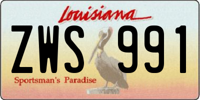 LA license plate ZWS991