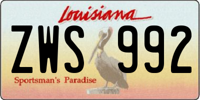 LA license plate ZWS992