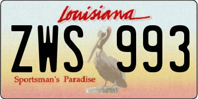 LA license plate ZWS993