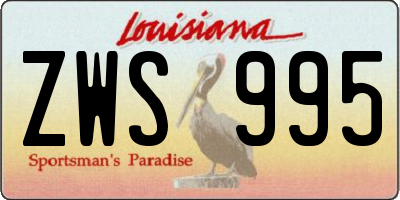LA license plate ZWS995